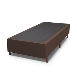 Base Box Solteiro Prince Sued 0,88X1,87X0,32 | Tabaco (S/V)