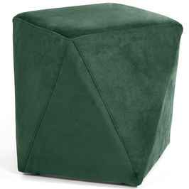 Puff Decorativo Para Sala de Estar Ametista D02 Veludo Verde Musgo C-303 - Lyam Decor