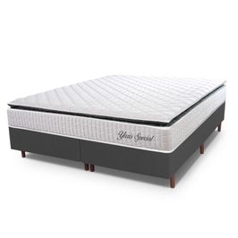 Cama Box Baú Queen Hellen Molas Ensacadas Yaris Pillow Top 158x198x64cm