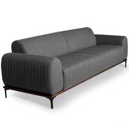Sofá 2 Lugares Para Sala de Estar Molino 150 cm D02 Linho Cinza Escuro A-420 - Lyam Decor