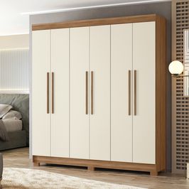 Guarda Roupa Estilo MM Horácio 6 Portas 2 Gavetas | Jatoba/Areia (S/V)