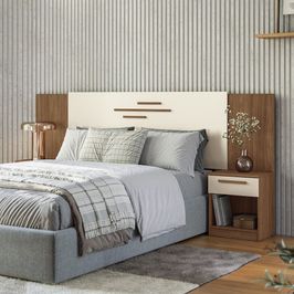Cabeceira Estilo MM 256cm 2 Gavetas Virgílio | Jatoba/Areia (S/V)