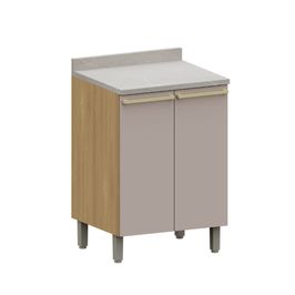 Balcão 2 Portas Com Tampo 60cm Luciane Classic | Freijo/Cinamomo (S/V)