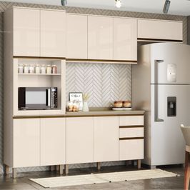 Cozinha Modulada 4 peças 8 Portas 3 Gavetas S/ Tampo Connect Henn