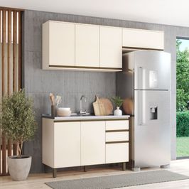 Cozinha Modulada 3 peças 6 portas 3 gavetas S/ Tampo Connect Henn