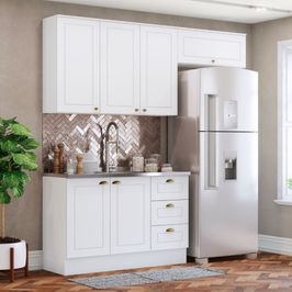Cozinha Modulada 3 peças 6 Portas 3 Gavetas S/ Tampo Americana Henn