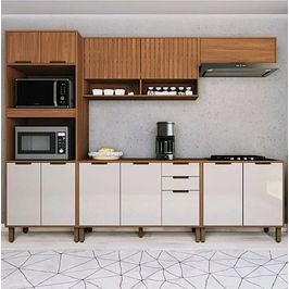 Cozinha Modulada 5 peças 11 portas 3 Gavetas S/ Tampo Paris Indekes