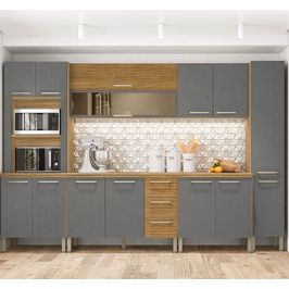 Cozinha Modulada 6 peças 14 portas 3 gavetas S/ Tampo Ametista Kits Paraná