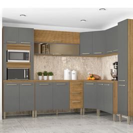 Cozinha Modulada 8 peças 17 portas 3 gavetas S/ Tampo Ametista Kit's Paraná