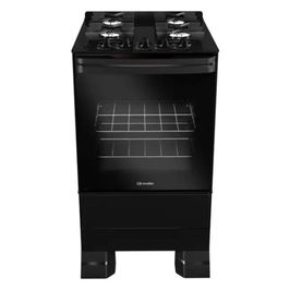Fogão Mueller 4 Bocas Com Mesa De Vidro E Grades De Ferro | Preto (Bivolt)