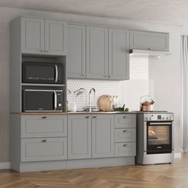 Cozinha Modulada 4 peças 8 portas 5 gavetas S/ Tampo Americana Henn