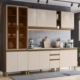 Cozinha Modulada 6 Peças 13 Portas 2 Gavetas Sem Tampo Connect Henn