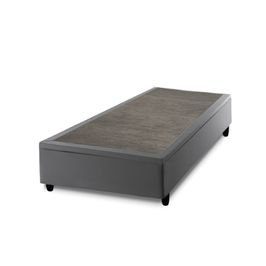 Base Box Baú Solteiro Prince Sued 0,88x1,87x0,35 | Cinza (S/V)