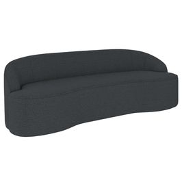 Sofá 4 Lugares para Sala de Estar Living 260cm Theo D06 Bouclê Cinza Escuro - Mpozenato