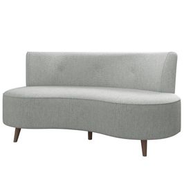 Sofá 2 Lugares para Sala Living 135cm Pés Palito Korah K04 Linho Cinza - Mpozenato