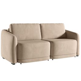 Sofá Cama Casal para Sala 216cm Polska K04 Veludo Bege - Mpozenato