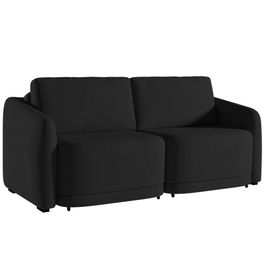Sofá Cama Casal para Sala 216cm Polska K04 Veludo Preto - Mpozenato