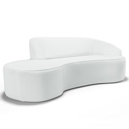 Sofá Living 4 Lugares 280cm Braço Direito Mozart D06 Sintético Branco - Mpozenato