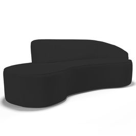 Sofá Living 4 Lugares 300cm Braço Direito Mozart D06 Sintético Preto - Mpozenato