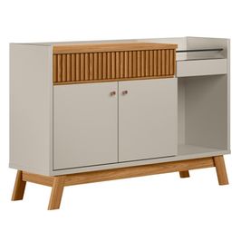 Buffet Aparador Para Sala 2 Portas 1 Gaveta Luke L06 Nature/Off White - Mpozenato