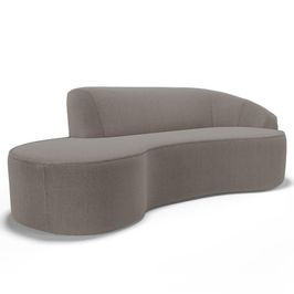 Sofá Living 2 Lugares 180cm Braço Direito Mozart D06 Bouclê Bege Escuro - Mpozenato