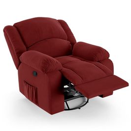 Poltrona do Papai Reclinável Pietra Glider Giratória USB FH9 Veludo Vermelho - Mpozenato