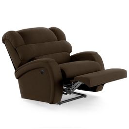 Poltrona do Papai Reclinável Kalie Power Elétrica FH9 Veludo Marrom - Mpozenato