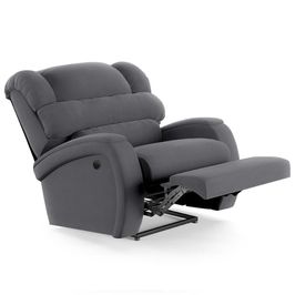 Poltrona do Papai Reclinável Kalie Power Elétrica FH9 Veludo Cinza - Mpozenato