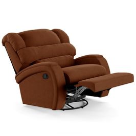 Poltrona do Papai Reclinável Kalie Glider Giratória FH9 Veludo Terracota - Mpozenato