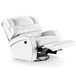 Poltrona do Papai Reclinável Kalie Glider Giratória FH9 PU Branco - Mpozenato
