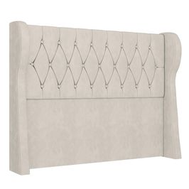 Cabeceira Casal Cama Box 140cm Malva I02 Veludo Bege - Mpozenato