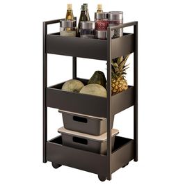 Carrinho Gourmet de Apoio Industrial 3 Prateleiras Liss M24 Preto - Mpozenato
