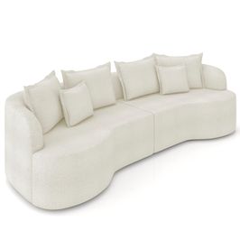 Sofá 4 Lugares 290cm Orgânico Quito K04 Boucle Areia - Mpozenato