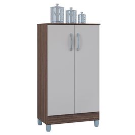 Armário Multiuso 60cm 2 Portas Tami P11 Chocolate/Off White - Mpozenato