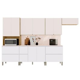 Armário de Cozinha CP04 Com Tampo 120cm Minsk K02 Branco/Soft - Mpozenato
