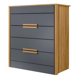 Cômoda Para Quarto 4 Gavetas 86cm Pavia M07 Freijó/Cinza - Mpozenato