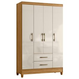 Guarda Roupa Solteiro 111cm 4 Portas Évora M07 Freijó/Off - Mpozenato