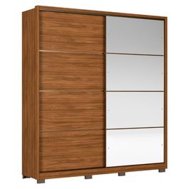 Guarda Roupa Casal 217cm Belvia Flex D02 Nogueira/Preto - Mpozenato