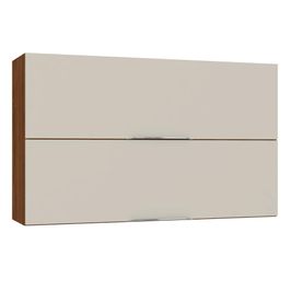 Armário de Cozinha Aéreo 120cm Dora K02 Nogueira/Off - Mpozenato