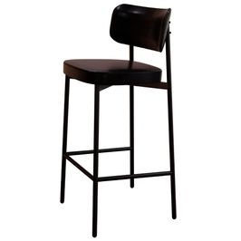 Banqueta Alta Bar Estofada Ella M25 Sintético Preto - Mpozenato