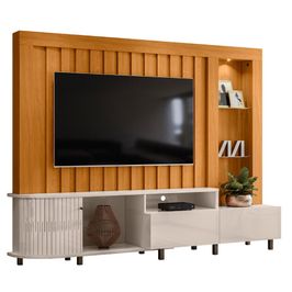 Estante Painel Para TV 70 Pol 242cm Le Gard Z10 Off/Cinamomo - Mpozenato