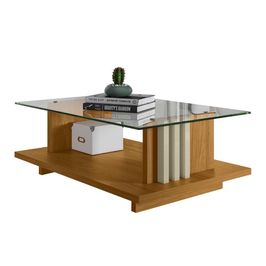 Mesa de Centro Com Detalhe Ripado Fire Z10 Cumaru/Opala - Mpozenato