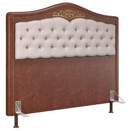 Cabeceira Cama Box Casal King 195cm com Tachas Imperial J02 Facto Marrom/Bege - Mpozenato
