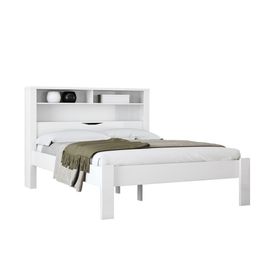 Cama Casal Baú Com Nicho Invicta Branco - Santos Andirá