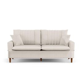 Sofá Living 3 Lugares 180cm com Almofadas Veras D05 Linho Cru - Mpozenato