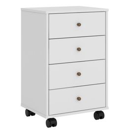 Gaveteiro Office 4 Gavetas Com Rodízios Presence D02 Branco - Mpozenato