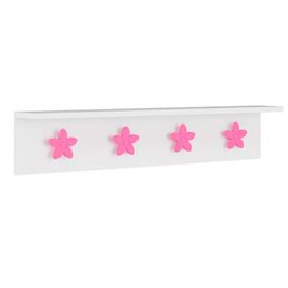 Cabideiro de Parede Infantil Ganchos Estrela Light Star P13 Branco/Pink - Mpozenato
