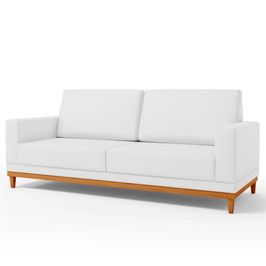 Sofá 3 Lugares 200cm Living Sala de Estar Kayrós D05 Sintético Branco - Mpozenato