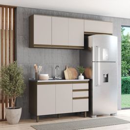 Cozinha Modulada 3 peças 6 portas 3 gavetas S/ Tampo Connect Henn