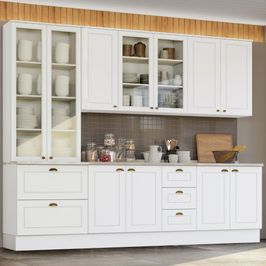 Cozinha Modulada 7 Peças 11 Portas 5 Gavetas C/ Tampo Americana Henn